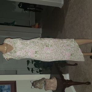 Borcellini 8 goddess style sleeveless vneck asymmetrical ruffle artsy floral